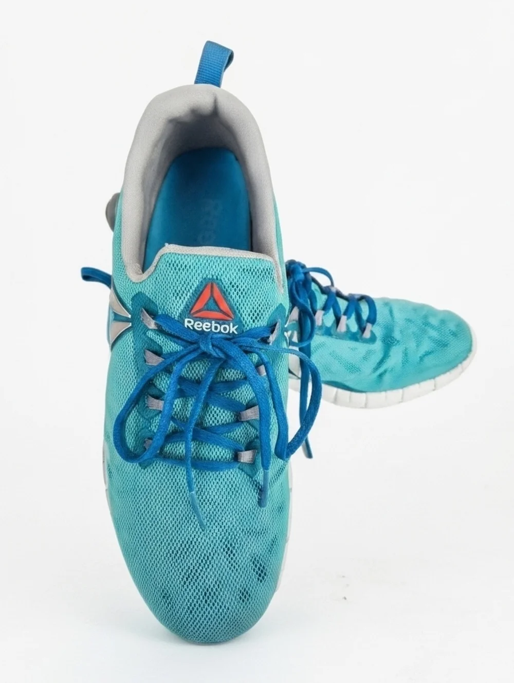 Reebok Zpump Women's Blue Mesh Lace Up Low Top Running Sneaker Shoes Size 8.5